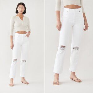 Rolla's Women's Original Straight High Rise Jeans, Layla White Sz 28